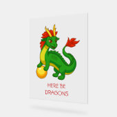 Green Chinese Dragon Acryl Bord (Hoek)