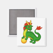Green Chinese Dragon Magneet (Voorkant / Achterkant)