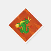 Green Chinese Dragon on Red Servet (Hoek)