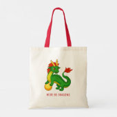 Green Chinese Dragon Tote Bag (Achterkant)