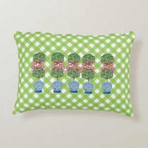 Green Chinoiserie Ginger Jars Jar Topiary Lumbar Accent Kussen