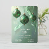 Green Christmas Ball Holiday Party Invitation (Debout devant)