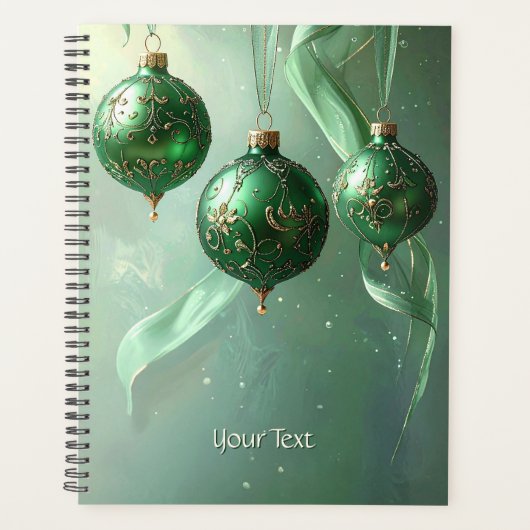 Green Christmas Ball Holiday Planner (Devant)