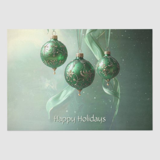 Green Christmas Ball Holiday Tissuepapier (Voorkant)