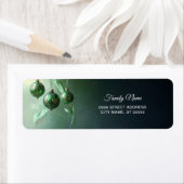 Green Christmas Ball Return Address Label (Insitu)