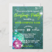 Green Christmas Baubles Corporate Party Invitation (Devant)