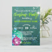 Green Christmas Baubles Corporate Party Invitation (Debout devant)