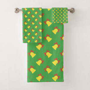 Green Christmas Bell Motif sans couture