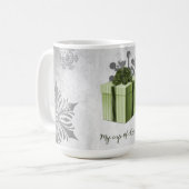 Green Christmas Cadeau de vacances Mug (Devant gauche)