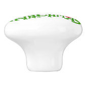 Green Christmas Creature with Winter Elements  Keramische Knop (Zijkant)