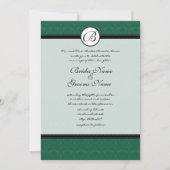 Green Christmas Damask Mariages Invitations (Devant)