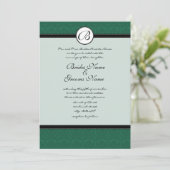 Green Christmas Damask Mariages Invitations (Debout devant)