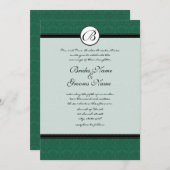 Green Christmas Damask Mariages Invitations (Devant / Derrière)