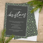 Green Christmas Party Snowflake Kaart