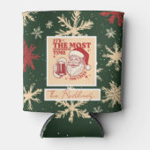 Green Christmas patterns Blikjeskoeler (Voorkant)