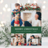 Green Christmas Photo Collage Carte de vacances