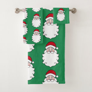 Green Christmas Santa Claus Serviettes de bain Set