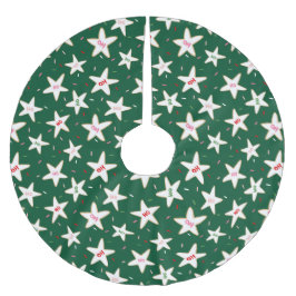 Green Christmas Star Cookie Tree Skirt Kerstboom Rok
