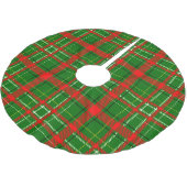 Green Christmas Tartan Plaid Pattern Design Kerstboom Rok (Gekanteld)