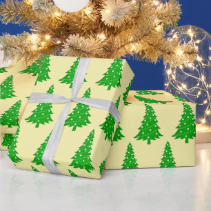 Green Christmas Tree Holiday Wrapping Paper Cadeaupapier