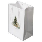 Green Christmas Tree Teddy Bear Gifts Medium Cadeauzakje (Achterkant Gekanteld)