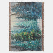 Green Christmas Trees Winter Forest Deken (Voorkant Verticaal)