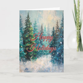 Green Christmas Trees Winter Forest Kaart