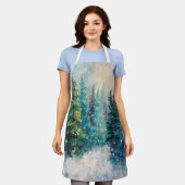 Green Christmas Trees Winter Forest Schort (Gedragen)