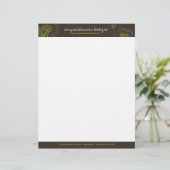 Green Chrysanthemum Flowers Elegant Chic Floral Briefhoofd Sjabloon (Staand voorkant)