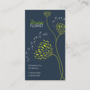 Green Chrysanthemum Flowers Elegant Chic Floral Visitekaartje