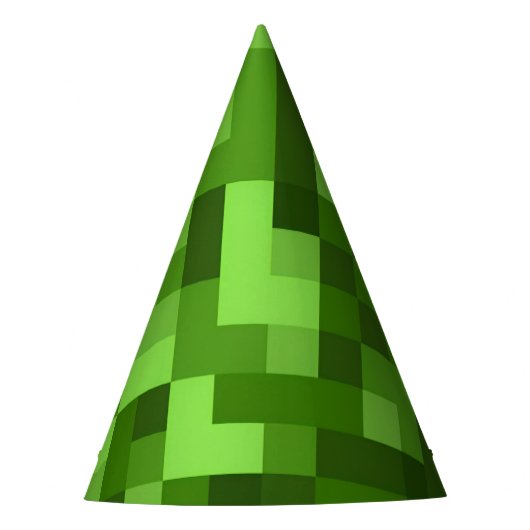 Green Chunky Pixel Party Pet Feesthoedjes (Voorkant)