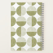 Green Circle Geometric Pattern Spiral Notitieboek (Achterkant)