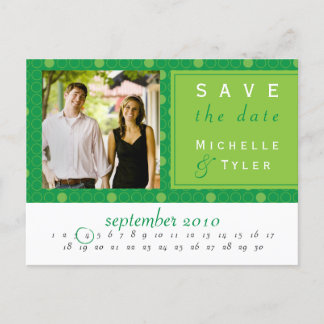 Green Circle Save the Date Kaart