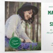 Green Circles 5-foto-Afstuderen Drieluik Uitnodiging (Binnenzijde eerst)