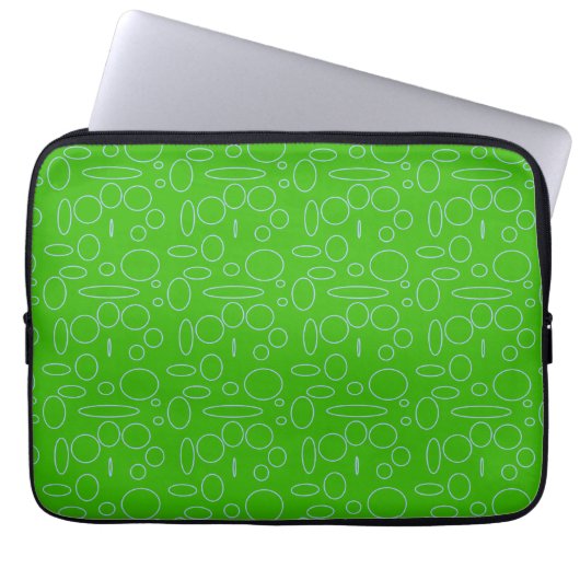 Green Circles Electronics Bag Laptop Sleeve (Voorkant)