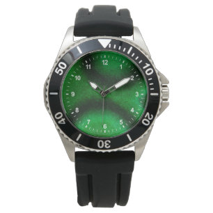 Green Circular Malachite Horloge