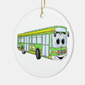 Green City Bus Cartoon Keramisch Ornament (Links)