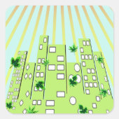 Green City Vierkante Sticker (Voorkant)