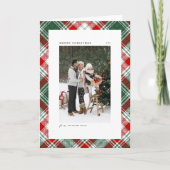 Green Classic Pset Pattern Merry-kerstfoto Feestdagen Kaart (Voorkant)