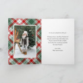 Green Classic Pset Pattern Merry-kerstfoto Feestdagen Kaart (Binnen)