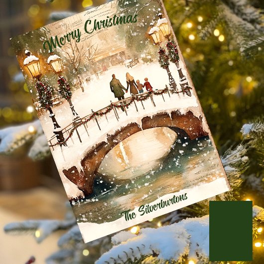 Green Classic Vrolijk Kerstfeest Waterverf