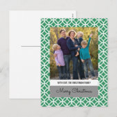 Green Classy Diamond Holiday Foto Briefkaart (Voorkant / Achterkant)