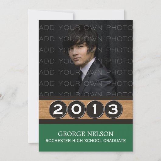 Green Classy Keys Graduation Invitation (Devant)