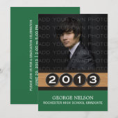 Green Classy Keys Graduation Invitation (Devant / Derrière)