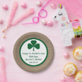 Green Clover & Burlap St. Patrick's Day Papieren Bordje (Feest)