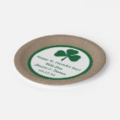 Green Clover & Burlap St. Patrick's Day Papieren Bordje (Gekanteld)