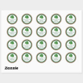 Green Clover & Burlap St. Patrick's Day Ronde Sticker (Vel)
