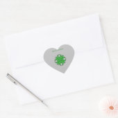 Green Clover Ribbon van Kenneth Yoncich Hart Sticker (Envelop)