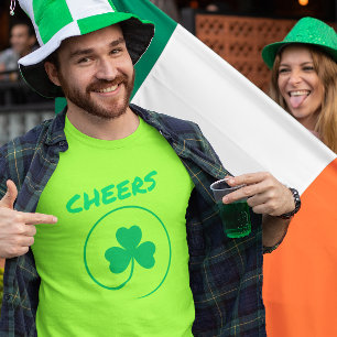 Green Clover Shamrock Irish Cheers St Patrick's T-shirt