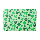 Green Clover Shamrock Leaf Pattern Floral Greenery Badmat (Voorkant)